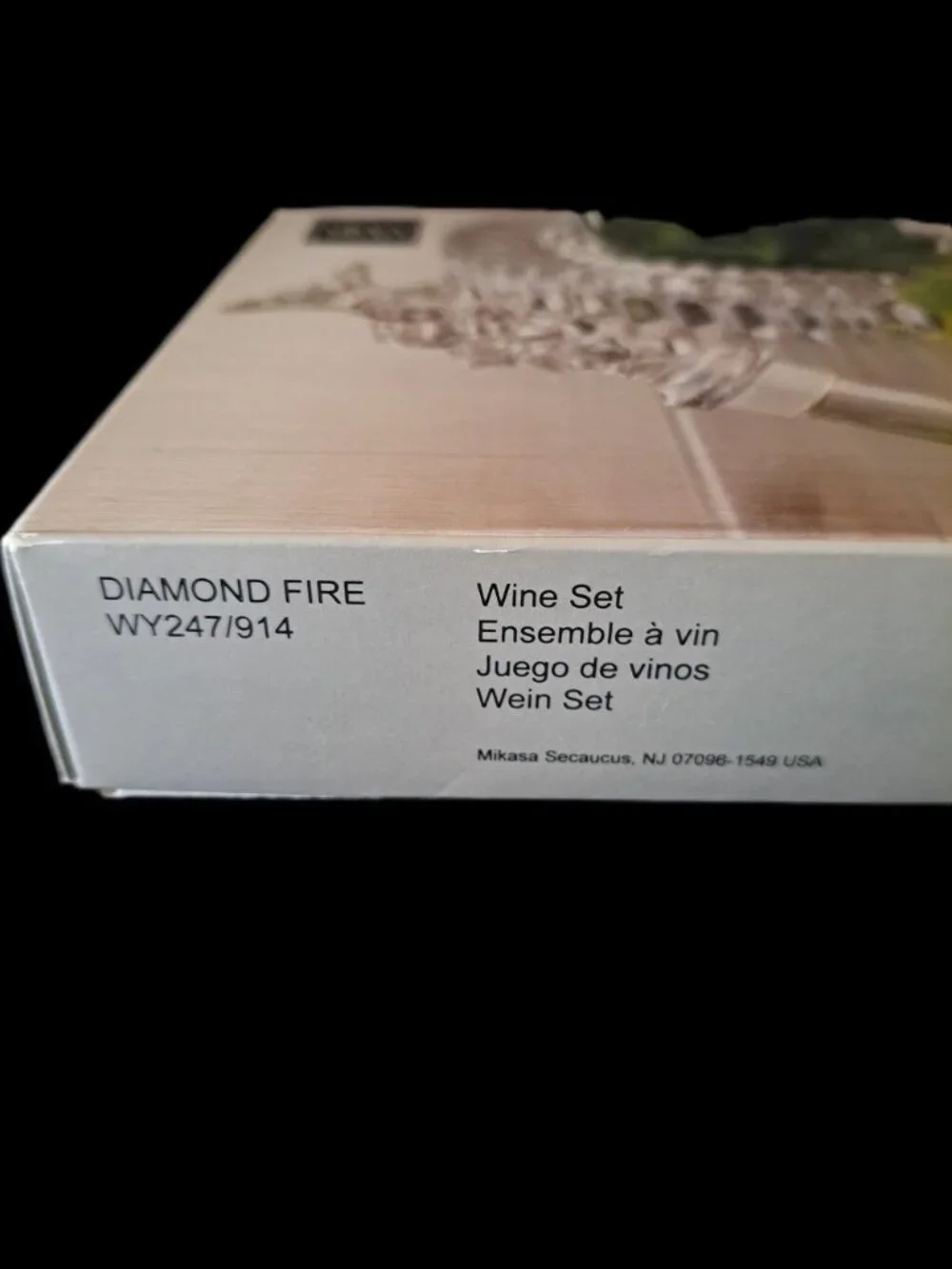 MIKASA Diamond Fire Wine Set Crystal Coaster & Wine Bottle Stopper Vintage NIB